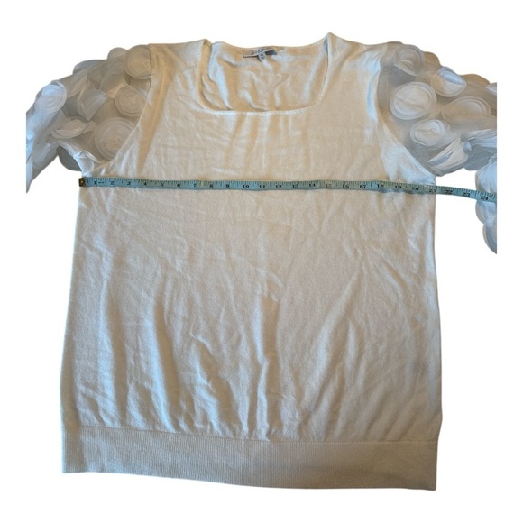 Sioni White Full Embellished Sleeves Sweater Exaggerated Sleeves XL Maximalist - Picture 4 of 16